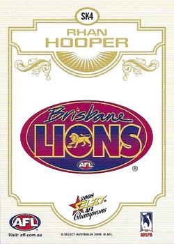 2008 Select AFL Champions - Sketches #SK4 Rhan Hooper Back